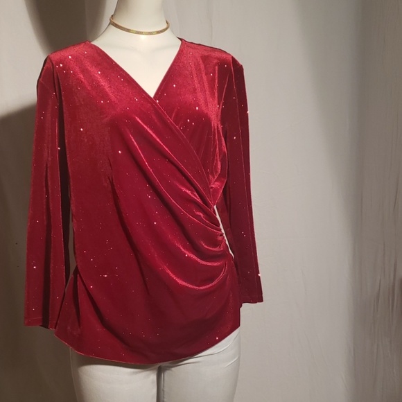red sparkle blouse